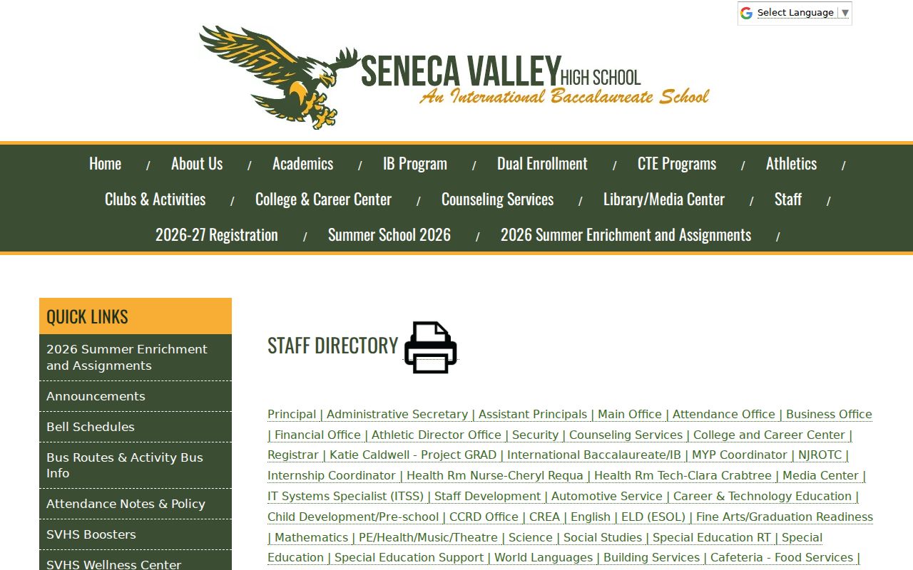 Germantown people directories search for Seneca Valley High School staff